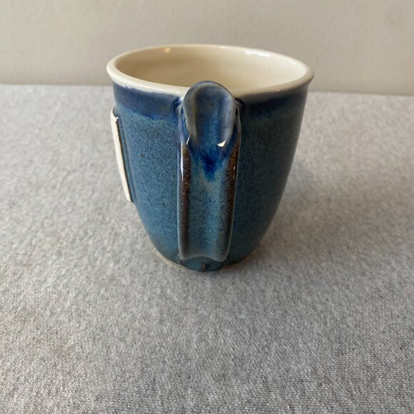 Artisan Blue Aries Zodiac Theme Ceramic Embossed Coffee Mug - Picture 2 of 8